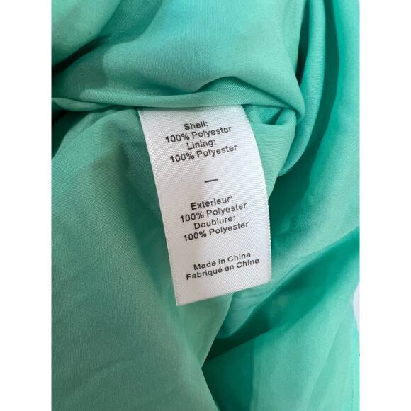 Likely Charlotte Mini Dress Size 6 Blue Green Floral Ruffle Tie Waist Flowy - Picture 4 of 7